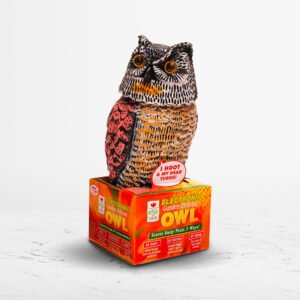 Buho espantapájaros con movimiento y sonido